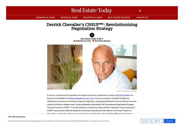 Feature cover of Real Estate Today Magazine with photo of Derrick Chevalier